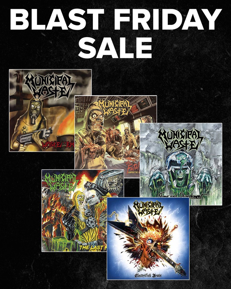 The @NuclearBlast U.S. store has select Municipal Waste releases on special through November 27th at: 👉 shop.nuclearblast.com/collections/mu… Ships worldwide! #MunicipalWaste #ThrashMetal #Metal