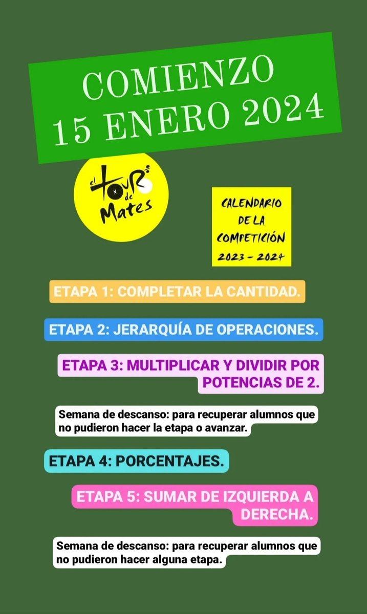 el Tour de Mates, la carrera de cálculo mental (@eltourdemates) on Twitter photo 