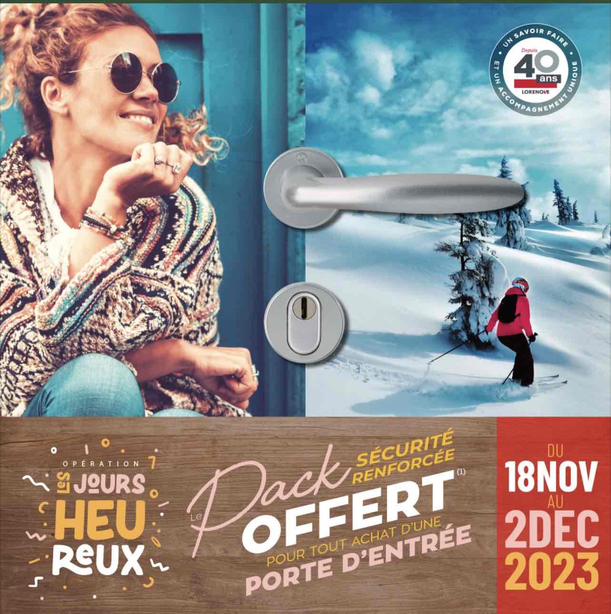 LvPontault's tweet photo. 🌟 Les Jours Heureux Lorenove ! Portes d'entrée haut de gamme avec sécurité renforcée offerte. 
Faites vite, vous avez jusqu'au 2 décembre ! 📅 https://t.co/aPyWtEbUOC