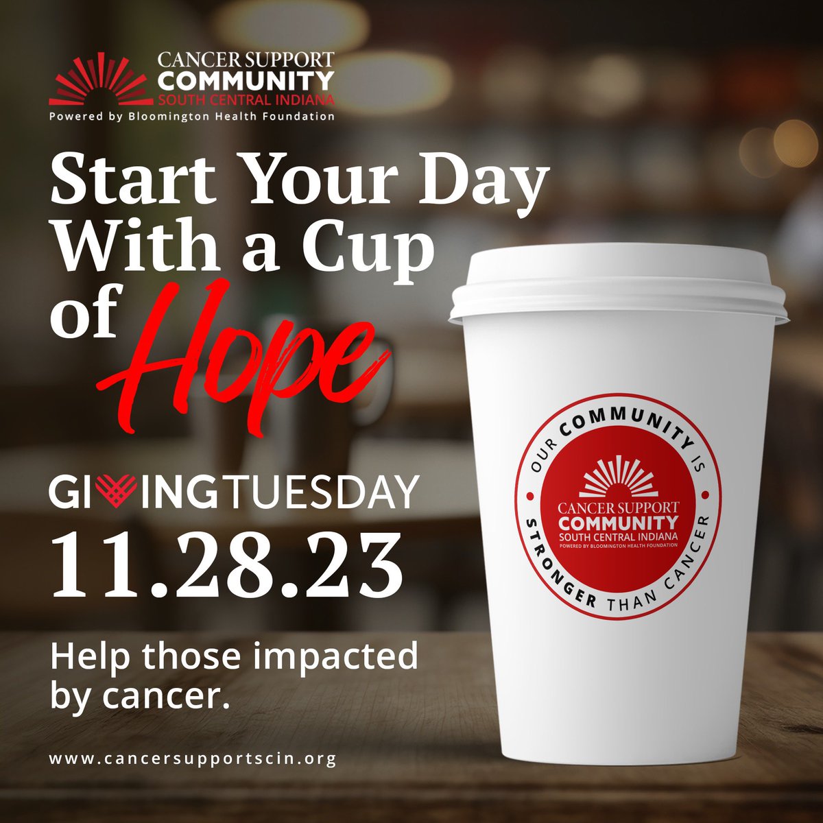 Give a 𝙡𝙖𝙩𝙩𝙚 HOPE this #GivingTuesday!     On November 28th help people impacted by cancer with a “Cup of Hope”. Cancer patients receive wigs, food, transportation, access to support groups and more through their cancer journey. Learn more: donorbox.org/giving-tuesday…