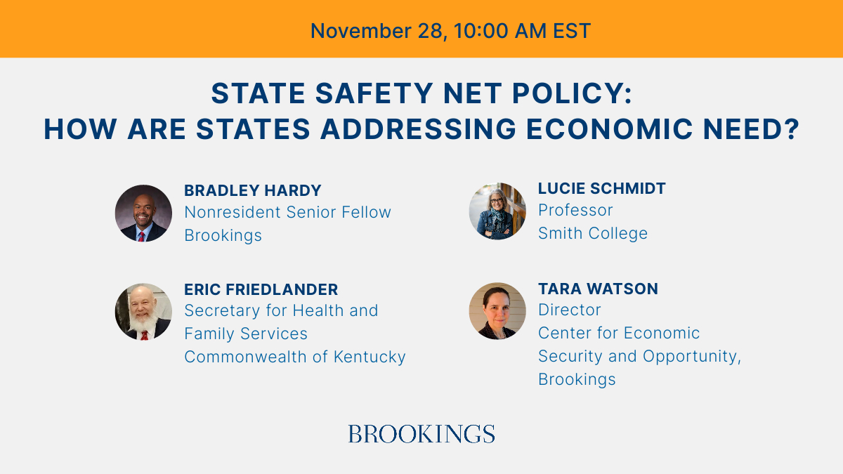 How do social safety net programs vary between states, and what are the consequences? Next week: @taraelizwatson, @bl_hardy, @LucieGSchmidt, and @CHFS_CaresforKy will discuss -> brookings.edu/events/state-s…