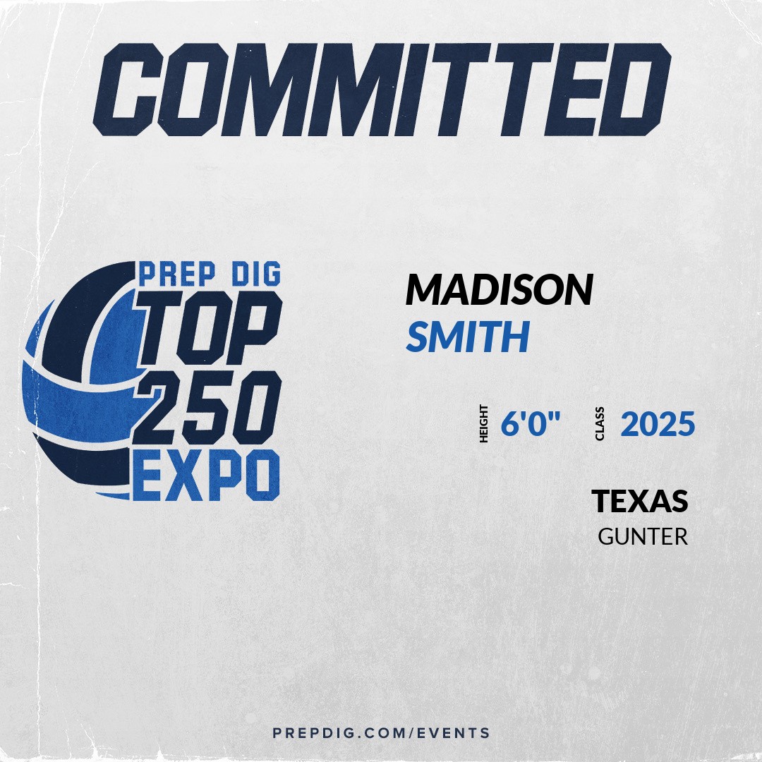 Prep Dig Texas (@pdtexas) on Twitter photo Welcome Class of 2025 Madison Smith (<a href="/MadiS_vball/">Madison smith</a>) of Gunter to the <a href="/PDTexas/">Prep Dig Texas</a> Showcase on Nov 25th @ Southwest Athletic Center.
🔥🏐 #PDStockUpTX 🏐🔥
Register NOW! 👇 events.prepdig.com/e/905/register… Welcome Class of 2025 Madison Smith (<a href="/MadiS_vball/">Madison smith</a>) of Gunter to the <a href="/PDTexas/">Prep Dig Texas</a> Showcase on Nov 25th @ Southwest Athletic Center.
🔥🏐 #PDStockUpTX 🏐🔥
Register NOW! 👇 events.prepdig.com/e/905/register…