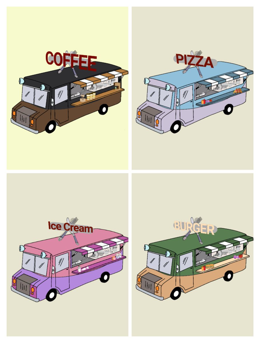 Hello my NFT fam😍

Sneak peek into my new collection 🔥🔥🥰

'Food Trucks' 🚚
Launching in 1hr🔥🤩

Bonus: Daily 1 truck will be uploaded ✅

 Stay tuned 🌺

#polygon
#OpenSeaCollection
#nftprojet #newartwork #NFTCommunity #foodtrucks