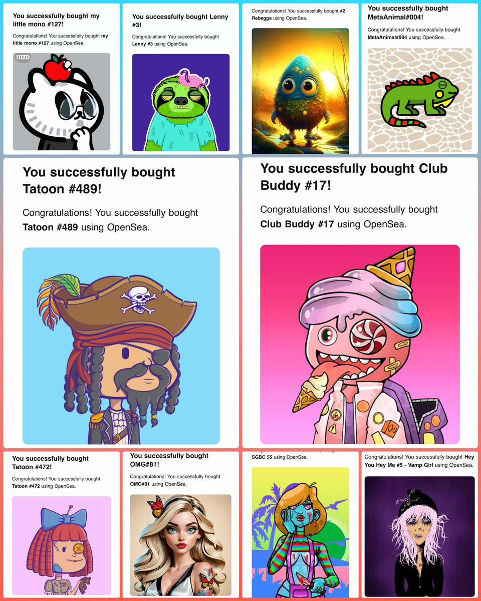 Hello #NFTfam ❤️

My last shopping from amazing artists🛍️ Like &amp; follow:

<a href="/jtmcatpapa/">🍀JTMcat ฅಠдಠฅ</a>
<a href="/LamaPanamka/">Rina_NFT</a>
<a href="/nft_sampo/">NFT_Sampo</a>
<a href="/FrenchieFuture/">Frenchies MetaZoo</a>
<a href="/tat00ns/">tat00ns</a>
<a href="/NeilFra5er/">Coachy</a>
<a href="/osu877/">NFTOsu87 🇳🇴 I Solana ID</a>
<a href="/SoftAnvil/">Soft Anvil Corp ᴺᶠᵀ</a>
<a href="/iVibrant_NFT/">iVibrant🌺</a> 

I support NFT Community as much as I can❤️

From who I should by next⁉️
Comment below ⬇️