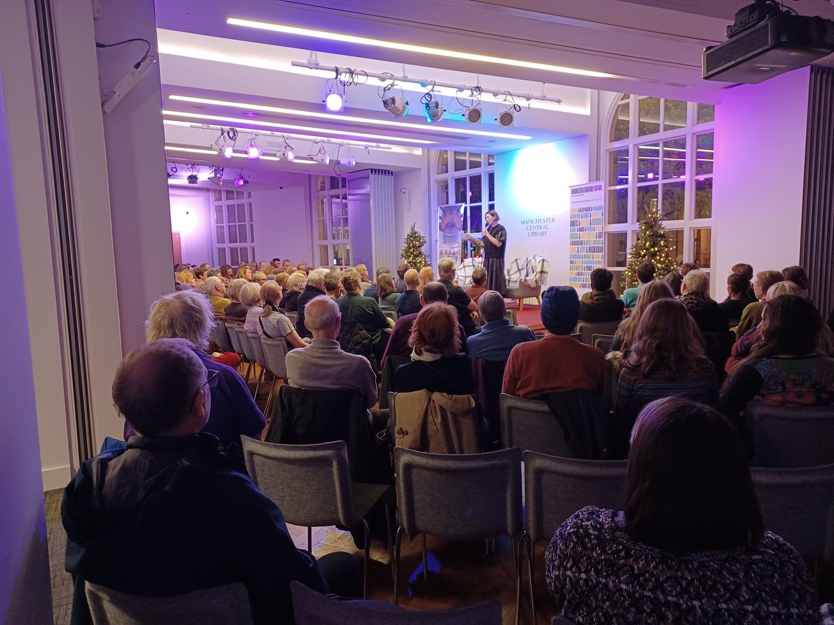 MancLibraries's tweet photo. A joy to welcome the multi talented @DoonMacKichan to Central Library in conversation with @ktpop! @McrLitFest @WaterstonesMCR #MyLadyParts #TwoDoorsDown #SmackthePony https://t.co/Yvsnyp2jhx