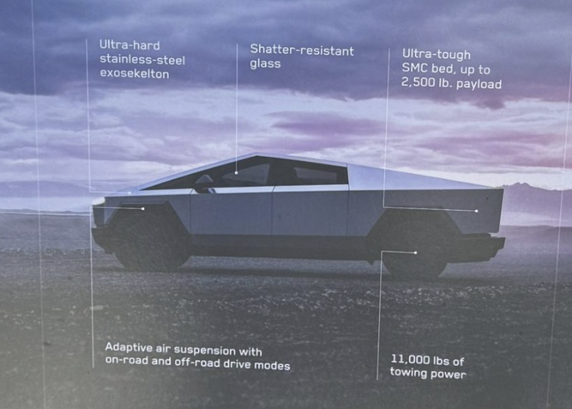 SawyerMerritt's tweet photo. Cybertruck:
• Towing capacity: 11,000 lbs
• Payload: Up to 2,500 lbs
• Partially bulletproof: Yes

F-150 Lightning:
• Towing capacity: Up to 10,000 lbs
• Payload: Up to 2,235 lbs
• Partially bulletproof: No https://t.co/u6WNkn8tUJ