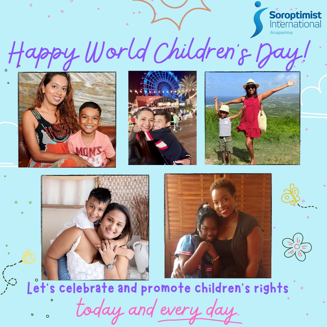 SIAnaparima's tweet photo. Happy World Children's Day 2023.

'For every child, every right.'

Let's celebrate our future and give them the tools they need to succeed in making a brighter tomorrow.

#WorldChildrensDay2023 #future #childrenhavetheright #soroptimistinternational https://t.co/3ibAf1pVOY