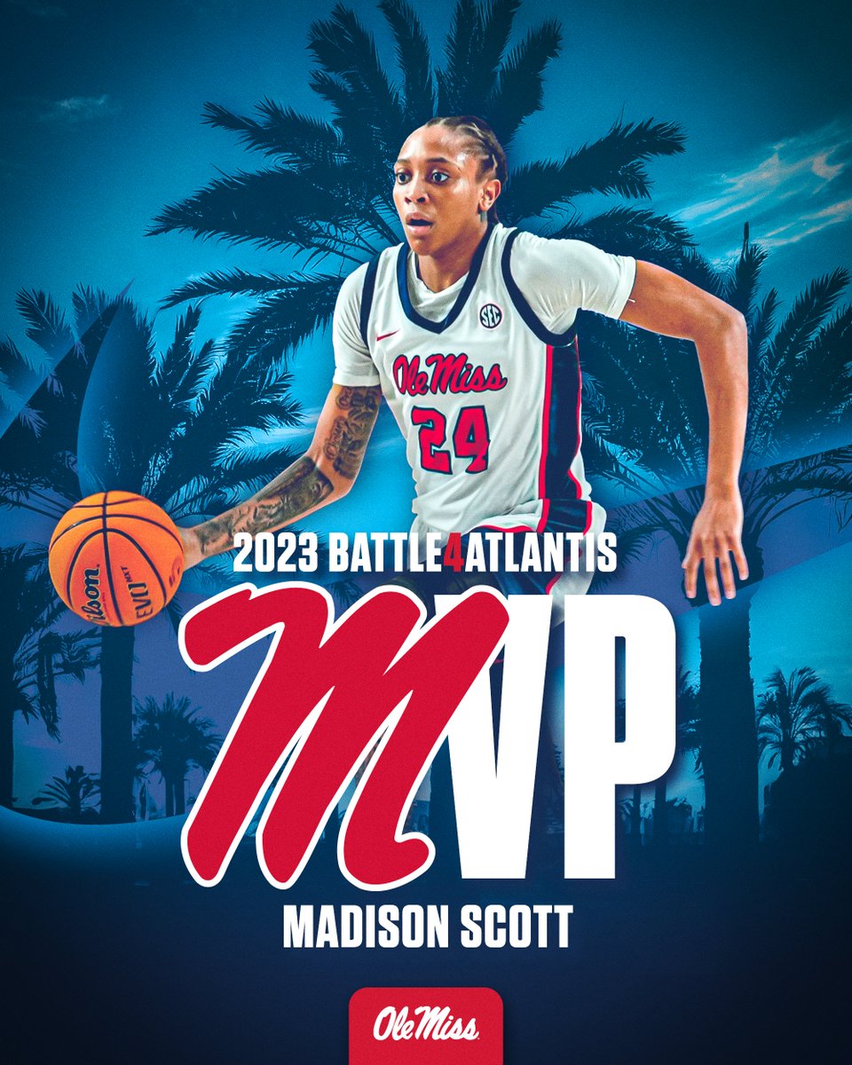 MVP MVP MVP 🗣️ Madi has been chosen as the Most Valuable Player for the Battle4Atlantis tournament! 41 Points 32 Rebounds
