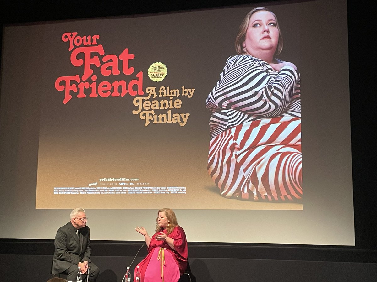 @JeanieFinlay @BFI discussing her brilliant new film @yrfatfriendfilm with @kermodeonfilm #MK3D. Out In January look out for listings in a cinema.