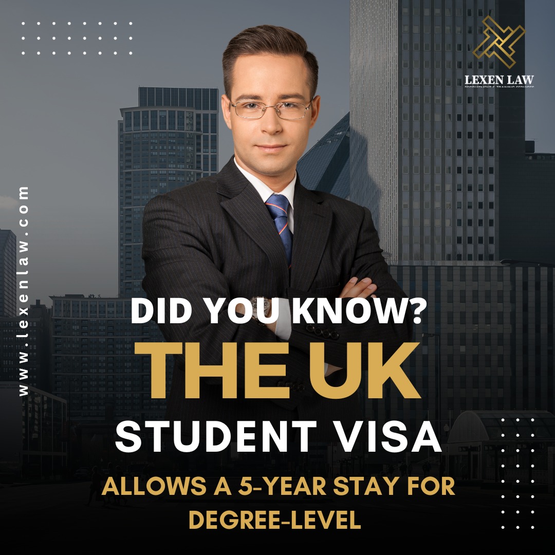 Did you know? The UK student visa allows you to stay up to 5 years with a degree-level course. 

#recruitment #recruiters #lexenlaw #jobsinuk #ukrecruitment #London #construction #technology #nhshospitals #healthcare #digital #jobs #ukjob #visaimmigration #typesofukvisas