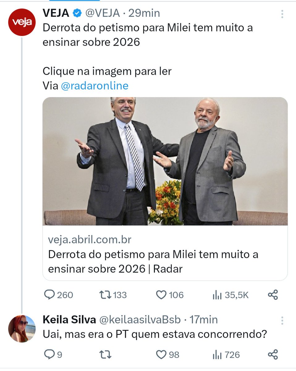 E eu nem sabia que tinha PT na Argentina. 😂