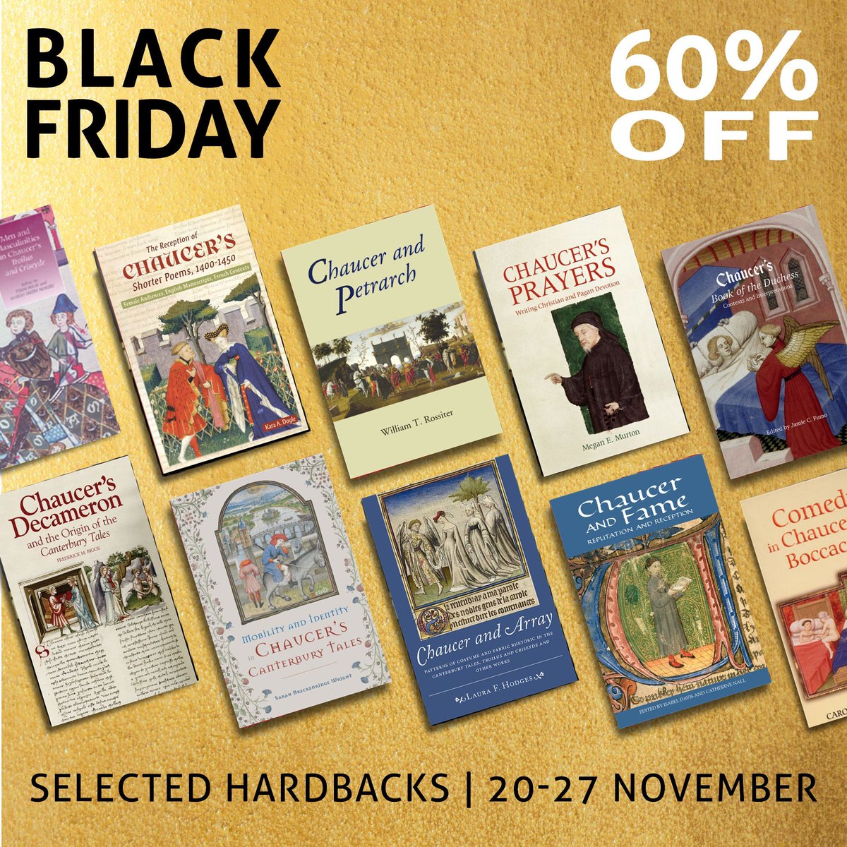 #Chaucer scholars: save 60% on all these and more volumes from our Chaucer Studies series. Just quote promo code ** BB260 ** when you check out! boybrew.co/40zhc3r #BlackFriday