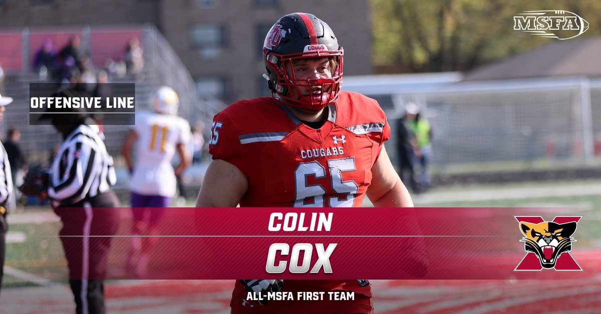 Congrats to Colin Cox from <a href="/SXUFootball/">SXU Football</a> on being named the MSFA Midwest League Offensive Lineman of the Year! #GoCougs🐾🏈 #WeAreSXU