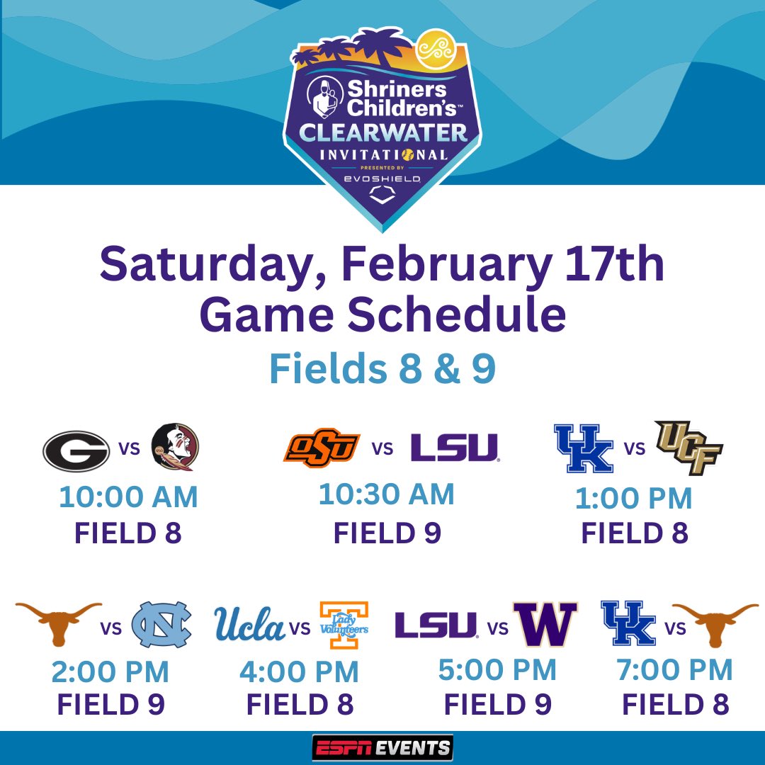 You have been asking and we are delivering! Presenting your 2024 <a href="/shrinershosp/">Shriners Children's</a> Clearwater Invitational Presented by <a href="/EvoShield/">EvoShield</a> schedule! Which matchups are you looking forward to the most? Tickets will go on sale later this month. 🙌🏼🥎🌊☀️