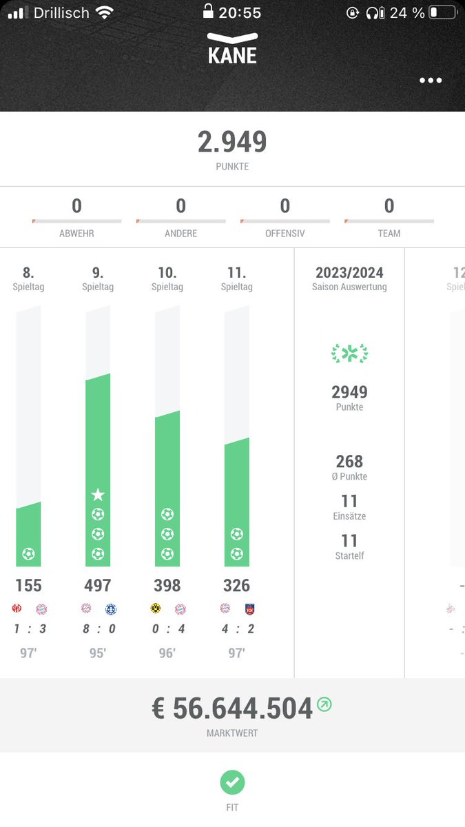 Das wichtigste nach 100 Tagen Harry Kane in der Bundesliga 🤗 #kickbase