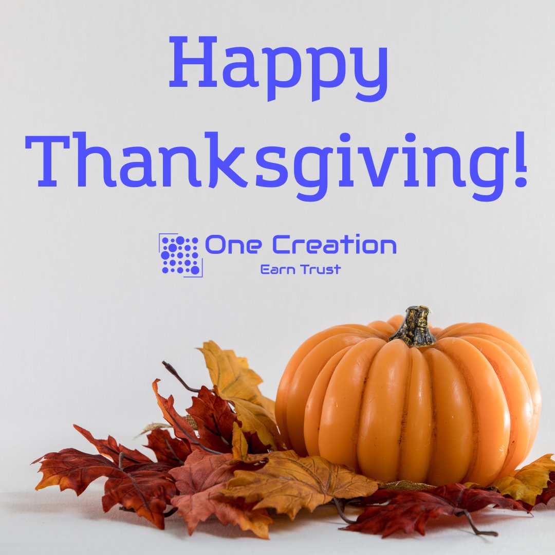 OnecreationOne's tweet image. Happy Thanksgiving from all of us at One Creation!

Wishing you a day filled with gratitude, joy, and tech-savvy blessings.

Here&apos;s to togetherness, a future of data transparency, and a heart full of thanks. Cheers!

#HappyThanksgiving #Gratitude #DataEthics #TechThanksgiving