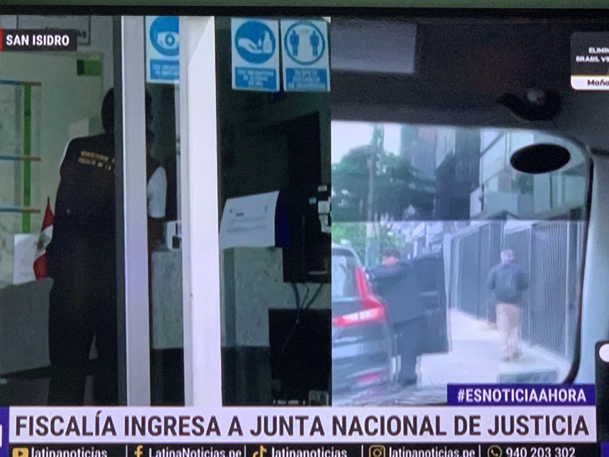 Fiscalia ingresa a las oficinas d la Junta Nacional d Justicia. (JNJ) para indagar,investigar el q estos…..(?) d la JNJ habrían contratado a cevicheros para revisar, seleccionar a jueces y fiscales q luego dejan libres a los delincuentes. Esta JNJ no da para más.