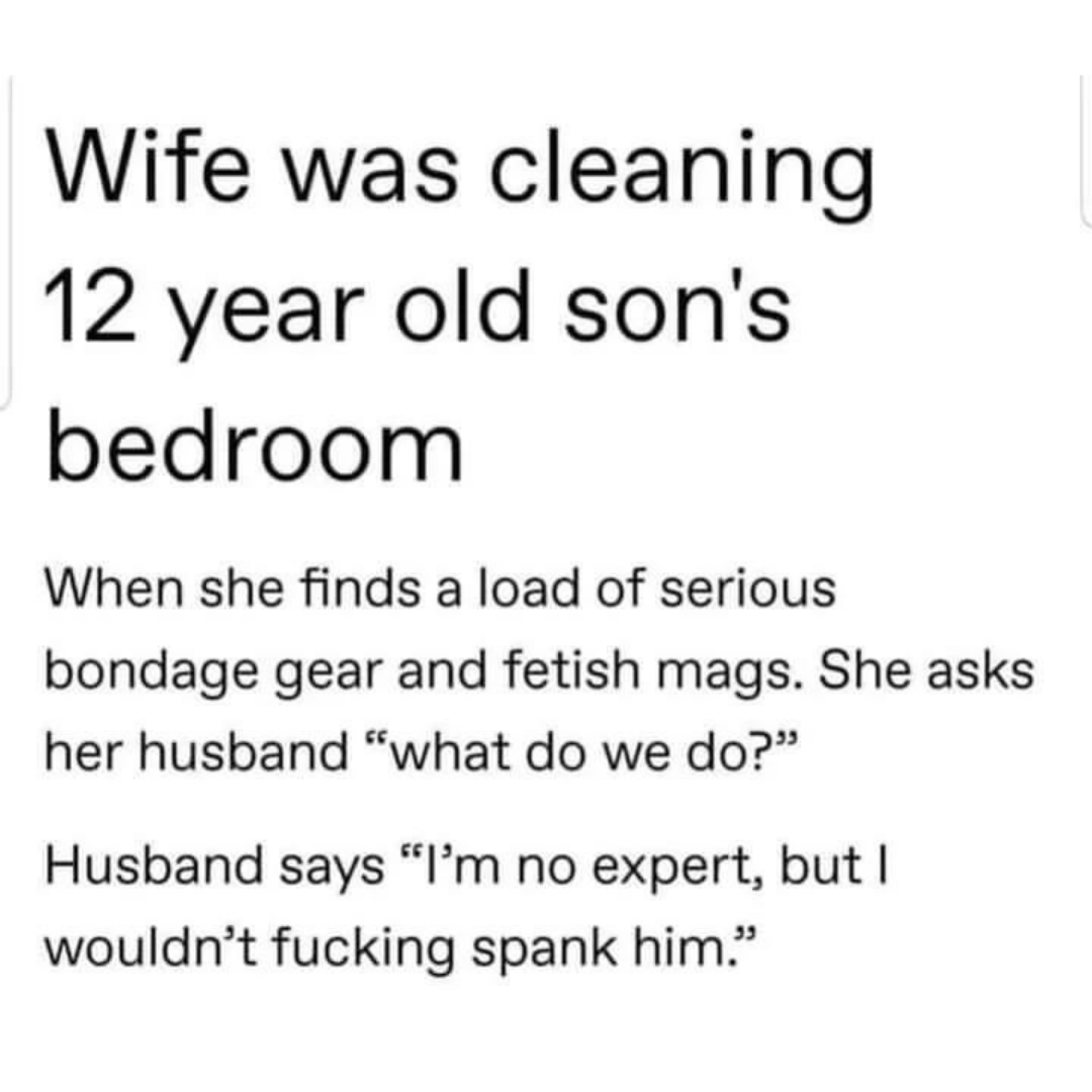KinkyKinSocial's tweet photo. They don't teach you this in parenting classes 😂
#memes #kinkmemes #nsfw #nsfwmemes https://t.co/1dJqXb92FV