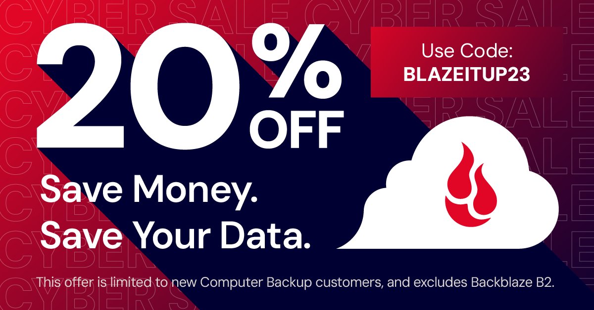 Not a Backblaze Computer Backup customer? Check out the details of our early access cyber sale to see how you can save on backing up your life:
hubs.ly/Q029nFNW0