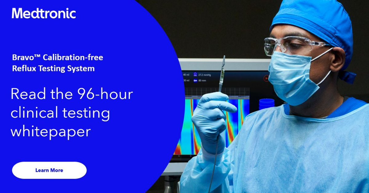 Learn the benefits of 96-hour reflux monitoring for GERD diagnosis and management in this clinical paper. bit.ly/47BuH5r 

Contact us about Bravo™. bit.ly/49HYoTE
Bravo™ risk info. bit.ly/3sGLOU4 

#GITwitter #GERD #AcidReflux #GERDAwareness