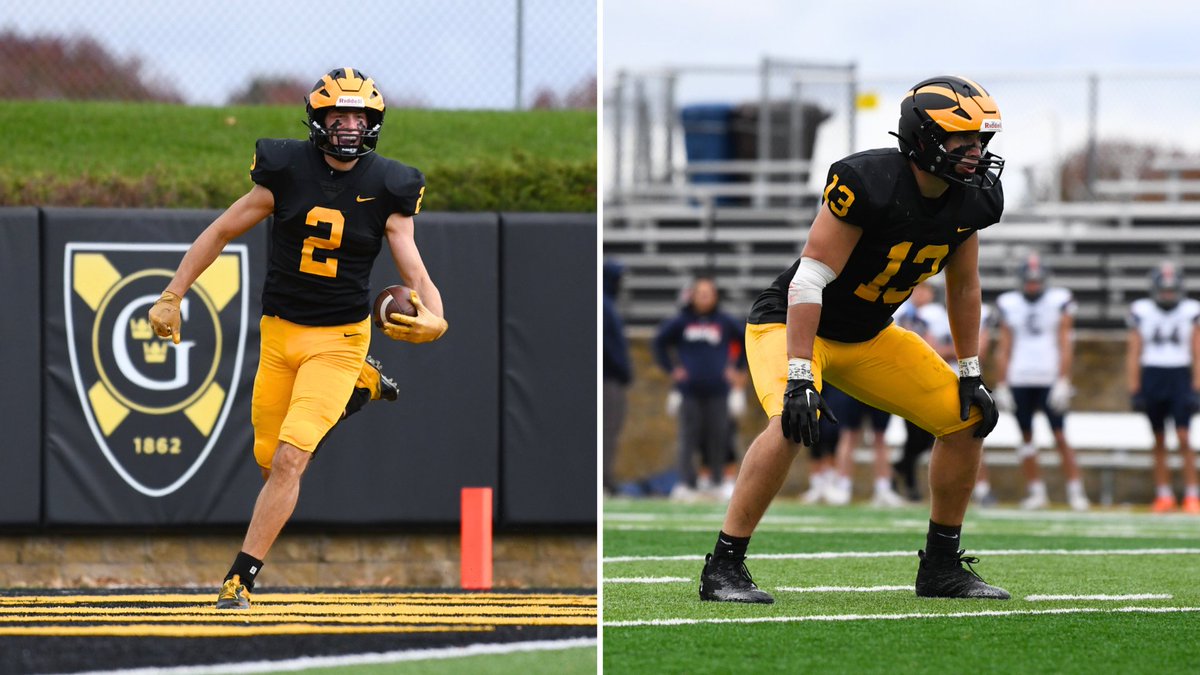 The MIAC announced its 2023 football awards &amp; 11 Gustavus players received All-Conference honors. Jake Breitbach &amp; Carson DeKam headlined the awards, as the two were named MIAC Offensive &amp; Defensive Players of the Year

Release: gogusties.com/news/2023/11/2…

#GoGusties | #d3fb