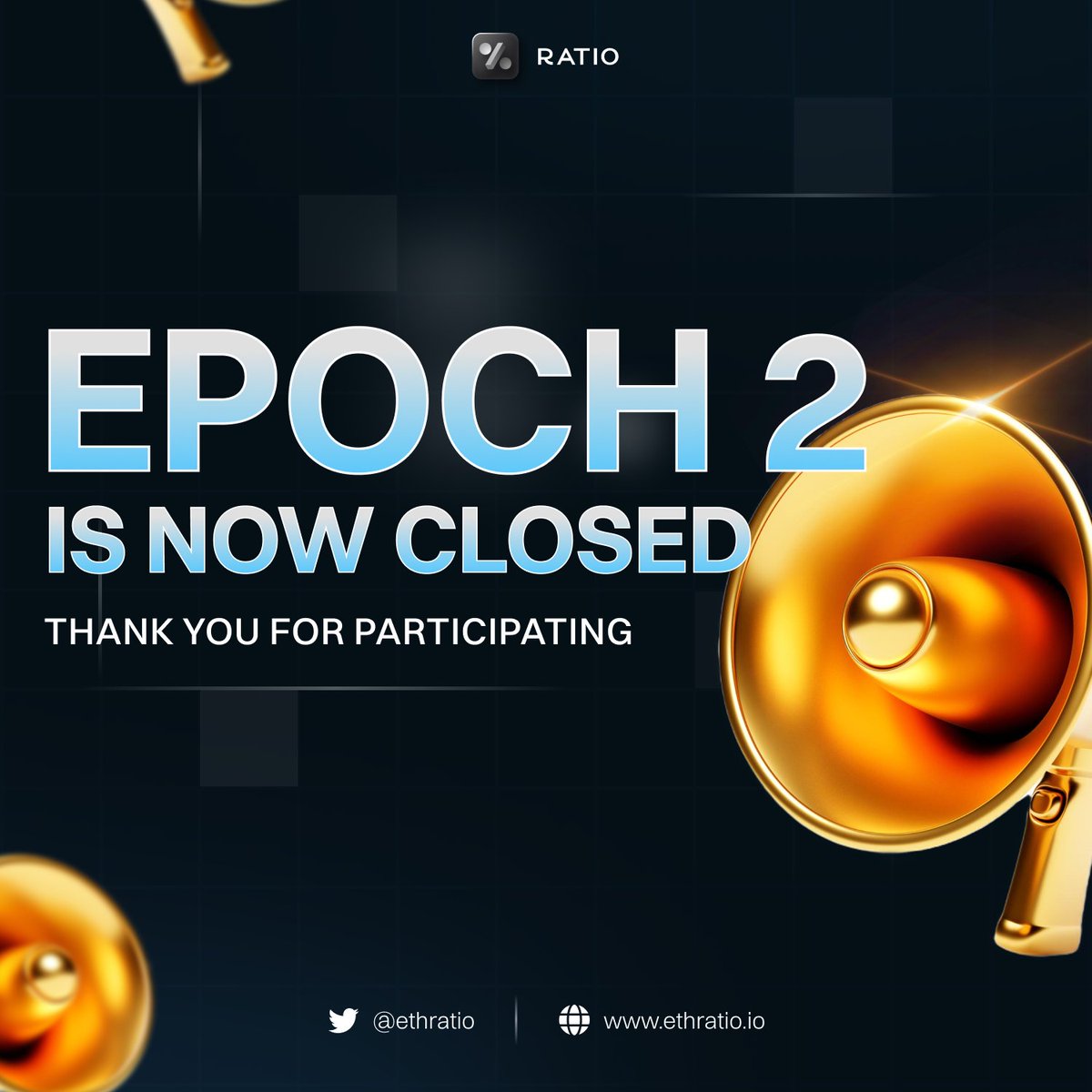 Epoch 2 is now closed | $RATIO Thank you to all who participated. Wallet submissions will open shortly.