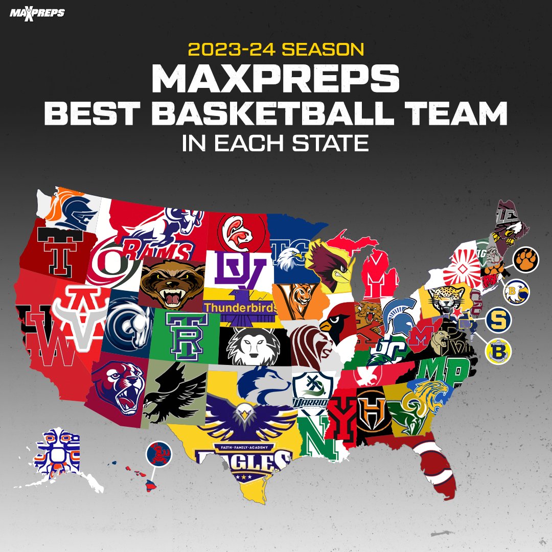 MaxPreps's tweet photo. Best boys basketball team in all 50 states. 🏀

Nationally-ranked Columbus, Long Island Lutheran, Paul VI, Harvard-Westlake, John Marshall and Don Bosco Prep represent their states. 🔥

✍️: https://t.co/usfuEfIczn https://t.co/8O7tJ120ph