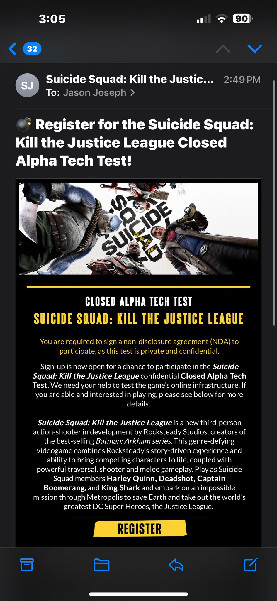 Suicide Squad: Kill the Justice League – Alpha Sign Up