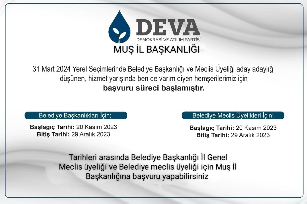 DEVA PARTİSİ MUŞ İL BAŞKANLIĞI (@devamus49) on Twitter photo 