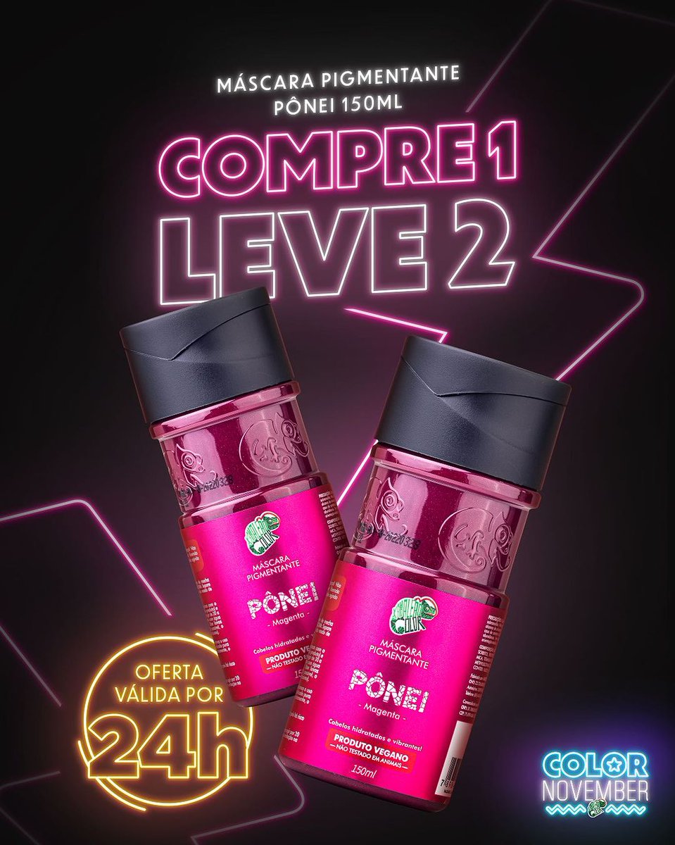 💕 COLOR NOVEMBER - Compre 1 LEVE 2. Máscara pigmentante PÔNEI. 💕💖 Oferta válida por 24H

#kc #kamaleaocolor #cabelos #hair #colornovember