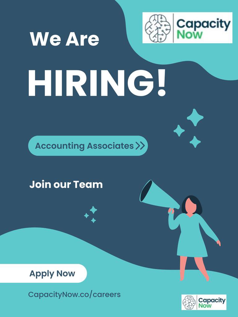 Capacity_Now's tweet image. Are you a passionate and experienced Accounting Associate seeking a challenging and rewarding opportunity?

Apply today and join our team of talented accounting professionals! Visit capacitynow.co/careers 

#accountingassociate #accountingjobs #USA #Ghana #careers
