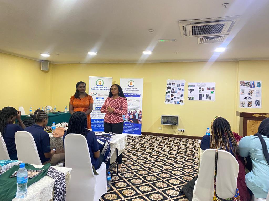 TanzaniaWomen's tweet photo. Yesterday afternoon, @hamza_mwajuma , the TWCC Executive Director, and @LydiaKoch_ , @giz_gmbh #BSfD Advisor, visited beneficiaries of the Circular/Zero Waste Fashion project. During the visit, they attentively learned about the beneficiaries training experiences and progress. https://t.co/R0tHSojSU6