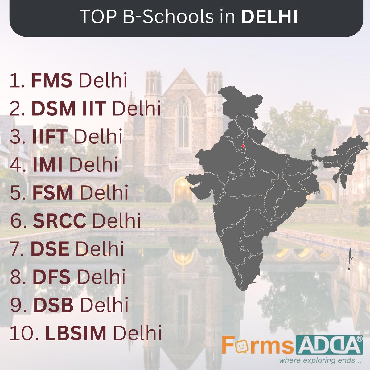 formsadda's tweet image. Embark on your journey to business mastery in Delhi&apos;s top B-schools, where you&apos;ll be nurtured, challenged, and inspired to achieve your full potential.  
#formsadda #topschools #bschools #delhi #mba #businessandmanagement