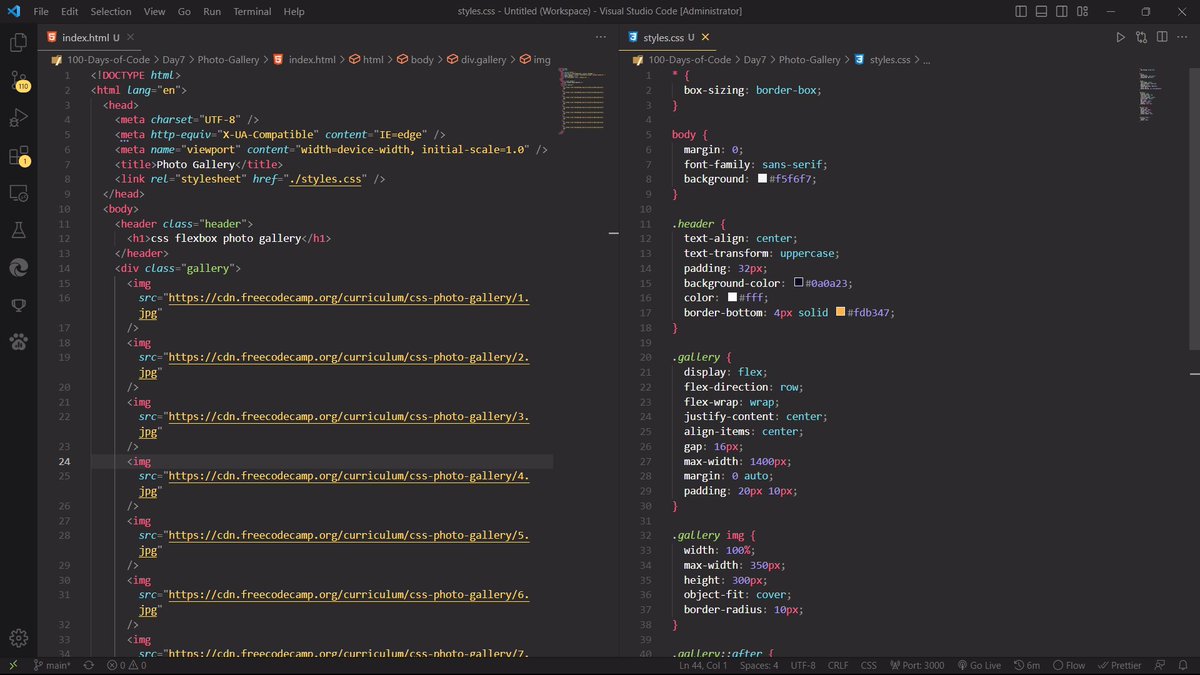 subhrangsu_dev's tweet photo. Day 7/100: 🖼️ Mastered CSS Flexbox by creating a stunning photo gallery! 💪 Now, designing webpages that shine on any screen size is a breeze. Excited about the versatility of Flexbox! 💻🌐 #100DaysOfCode #CSS #WebDev #FlexboxMagic #freecodecamp 

URL: https://t.co/NUCJWeGmbl https://t.co/UqlJOXDRgW