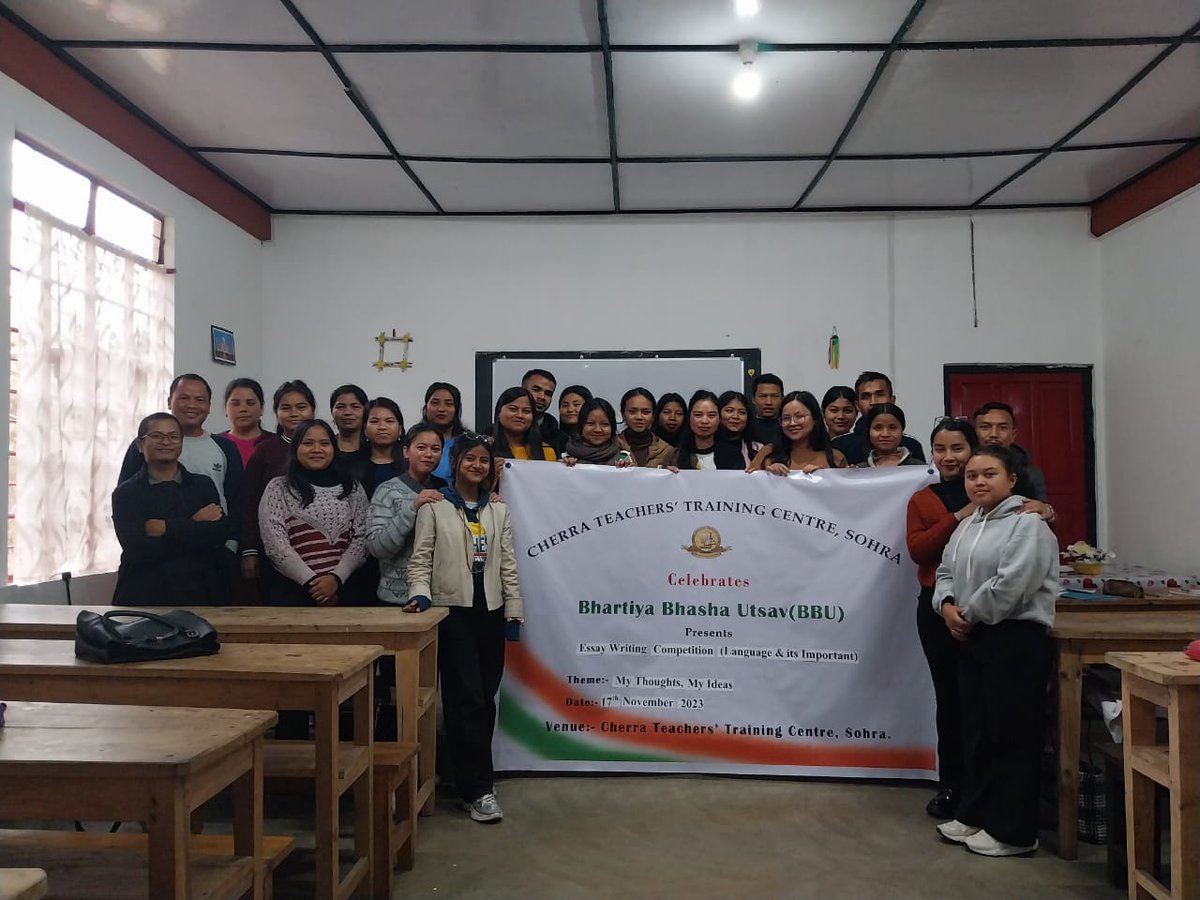 cttcsohra's tweet photo. @ncteDelhi On 17th November 2023,CTTC Sohra, organized an Essay Writing Competition (language and its importance) on the theme ‘My Thought, My Ideas’, was participated by the 1stYear Student-Teachers as a part of NCTE official program for the celebration of Bhartiya Bhasha Utsav. https://t.co/Mt9SRWBPoH