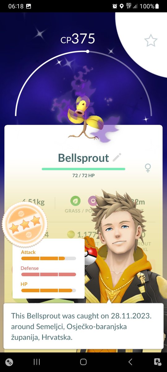 Shiny shadow bellsprout