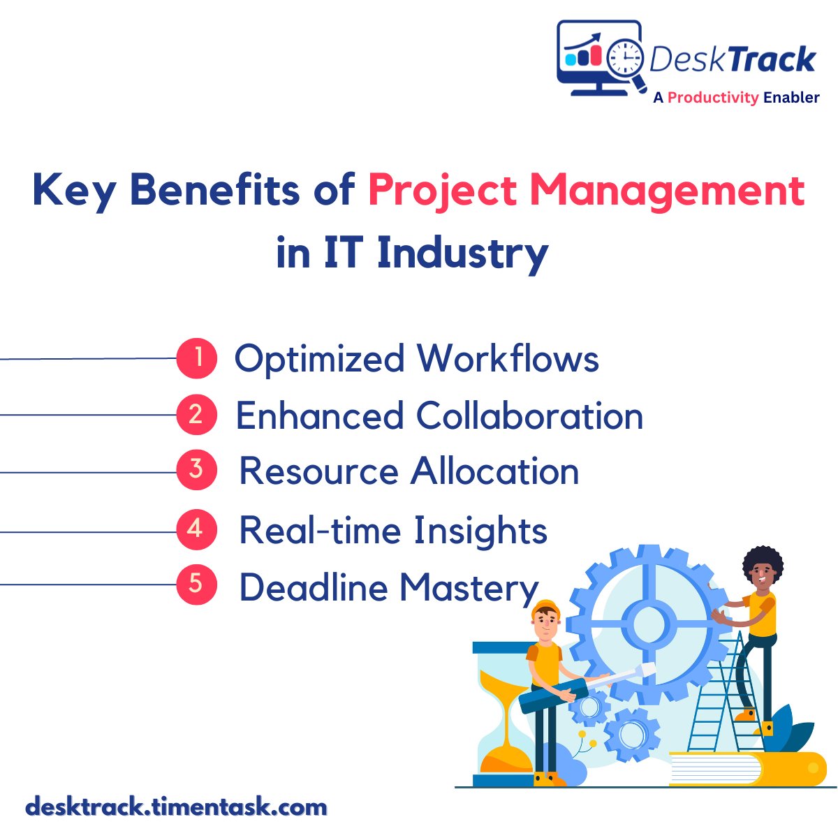 desk_track's tweet image. Key Benefits of Project Management in IT Industry
#OptimizedWorkflows #EnhancedCollaboration #ResourceAllocation #RealTimeInsights #DeadlineMastery
Visit us: desktrack.timentask.com
Let #DeskTrack be your IT companion on the #journey to #success!
#ProjectManagement