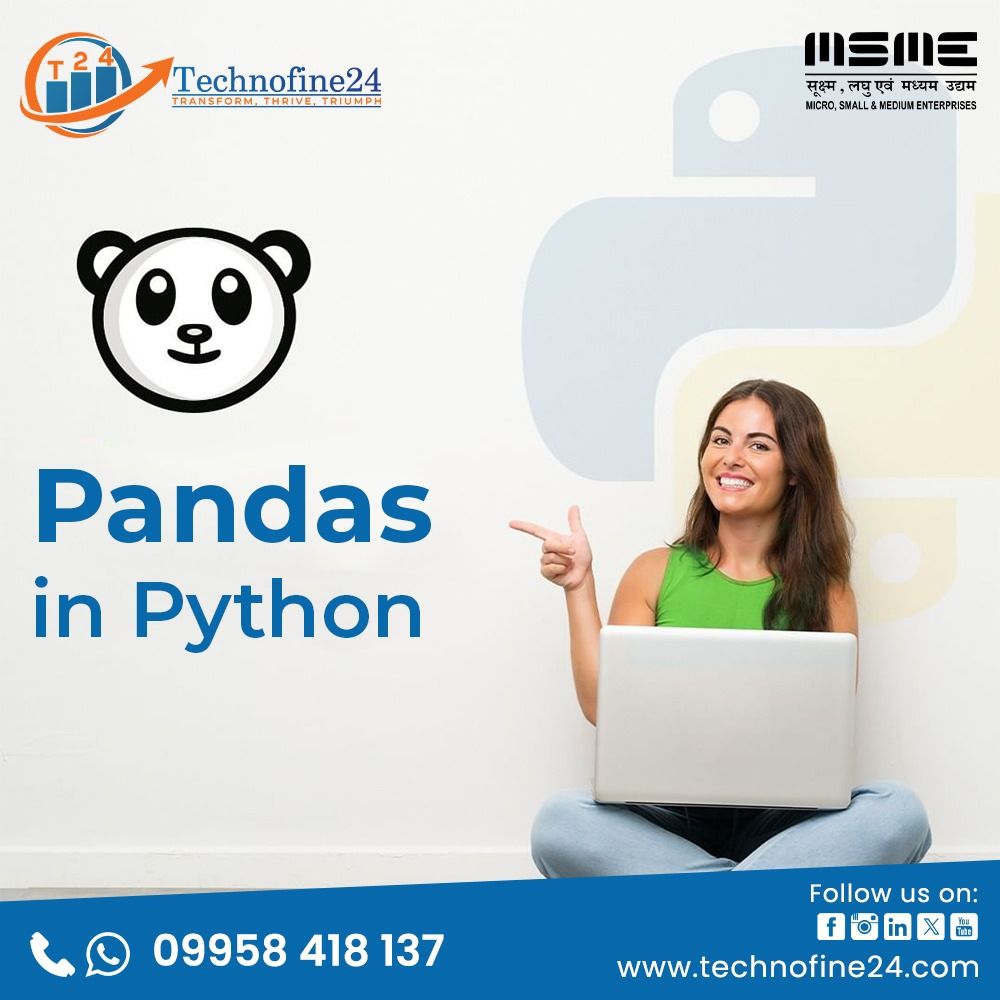 TechnoFine24's tweet image. Unlock the power of programming with pandas in Python! Dive into data manipulation, analysis, and visualization effortlessly. Transform your coding experience with this versatile and powerful library. 🐼🐍 #pythonpandas
#technofine #PythonPandaParty #PandaPowerInPython