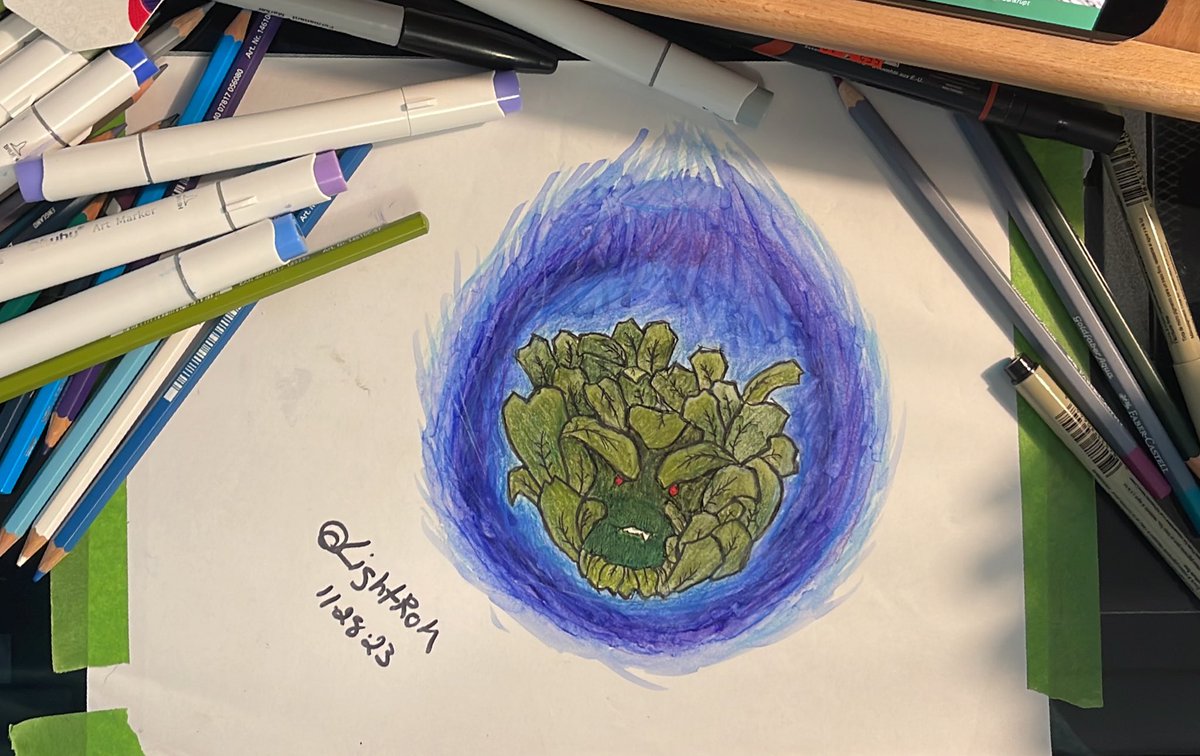 lightrok's tweet photo. Demon collard greens. Has. Nice Medusa look #ohuhu #artpromt https://t.co/Jhc2ZIuc7d