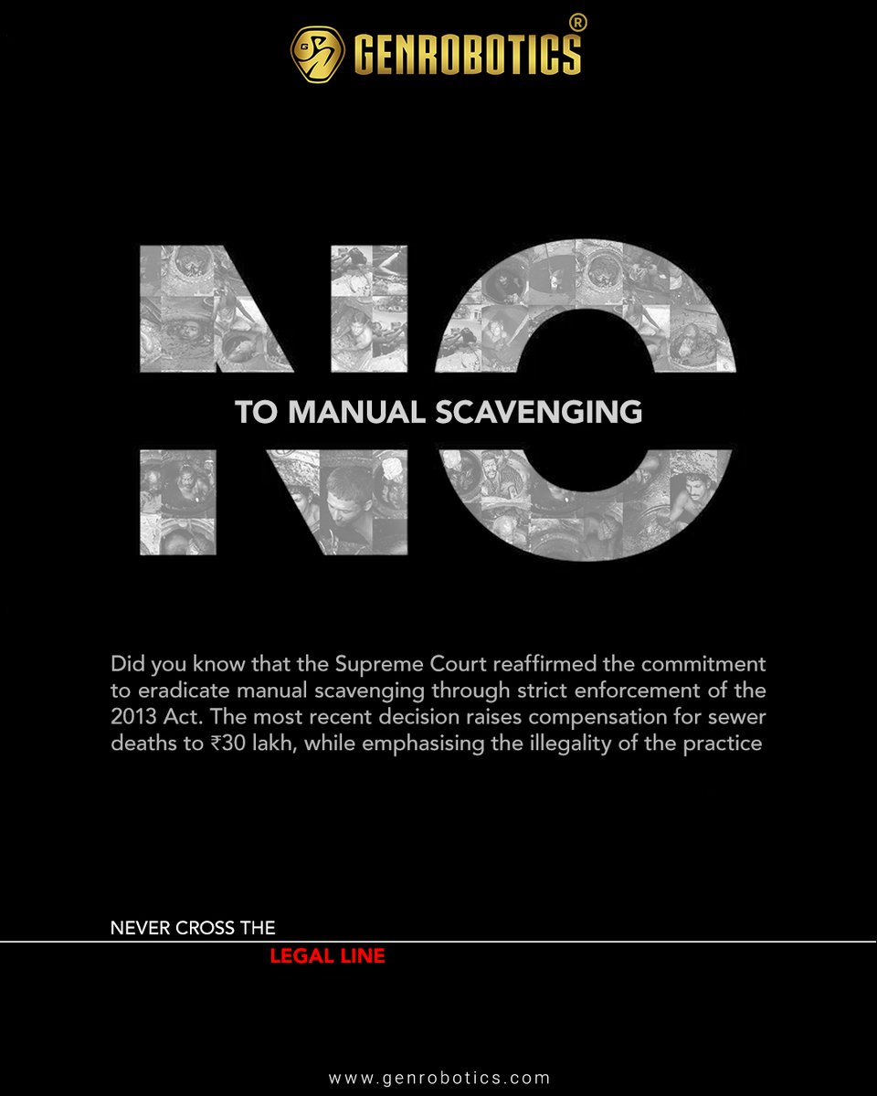 GenRobotic's tweet photo. MS ACT 2013 bans #ManualScavenging. 🚫
Eliminate Manual Scavenging with #Bandicoot. 🤖
Tag City/Municipal Officials to join #MissionRobohole and end Manual Scavenging.
#Genrobotics #MSACT2013
@pmoindia
@MoHUA_India
@moefcc
@MSJEGOI
@byadavbjp
@Drvirendrakum13 https://t.co/6zHlN9qy4P