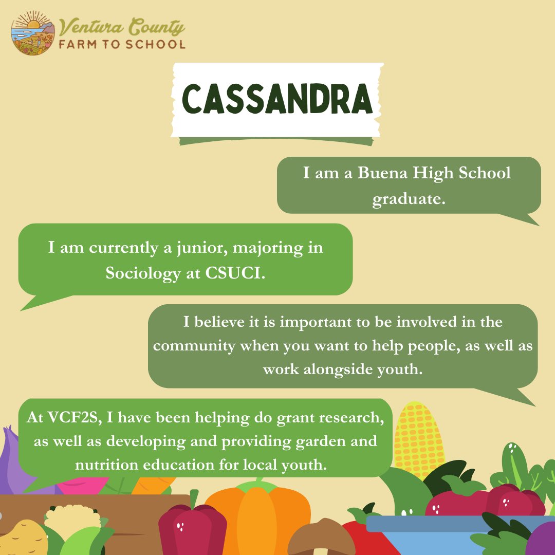 Ventura County Farm to School (@vcf2s) on Twitter photo We are so happy to have <a href="/csuci/">CSU Channel Islands</a> interns this year! Jisell and Cassandra have been a huge help with all of our programs, both in the office and in the schools. Thank you @ci_serves for coordinating a wonderful internship program! We are so happy to have <a href="/csuci/">CSU Channel Islands</a> interns this year! Jisell and Cassandra have been a huge help with all of our programs, both in the office and in the schools. Thank you @ci_serves for coordinating a wonderful internship program!