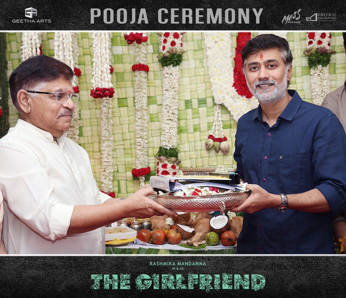 IamEluruSreenu's tweet photo. An auspicious start to something very exciting ❤️‍🔥

#TheGirlfriend begins with a pooja ceremony amidst the team and its well-wishers ❤️

Shoot begins soon!

#RAGARA
@iamRashmika @23_rahulr #AlluAravind @SKNOnline #VidyaKoppineedi @DheeMogilineni 
@HeshamAWMusic @MassMovieMakers #DheerajMogilineniEntertainment @GeethaArts