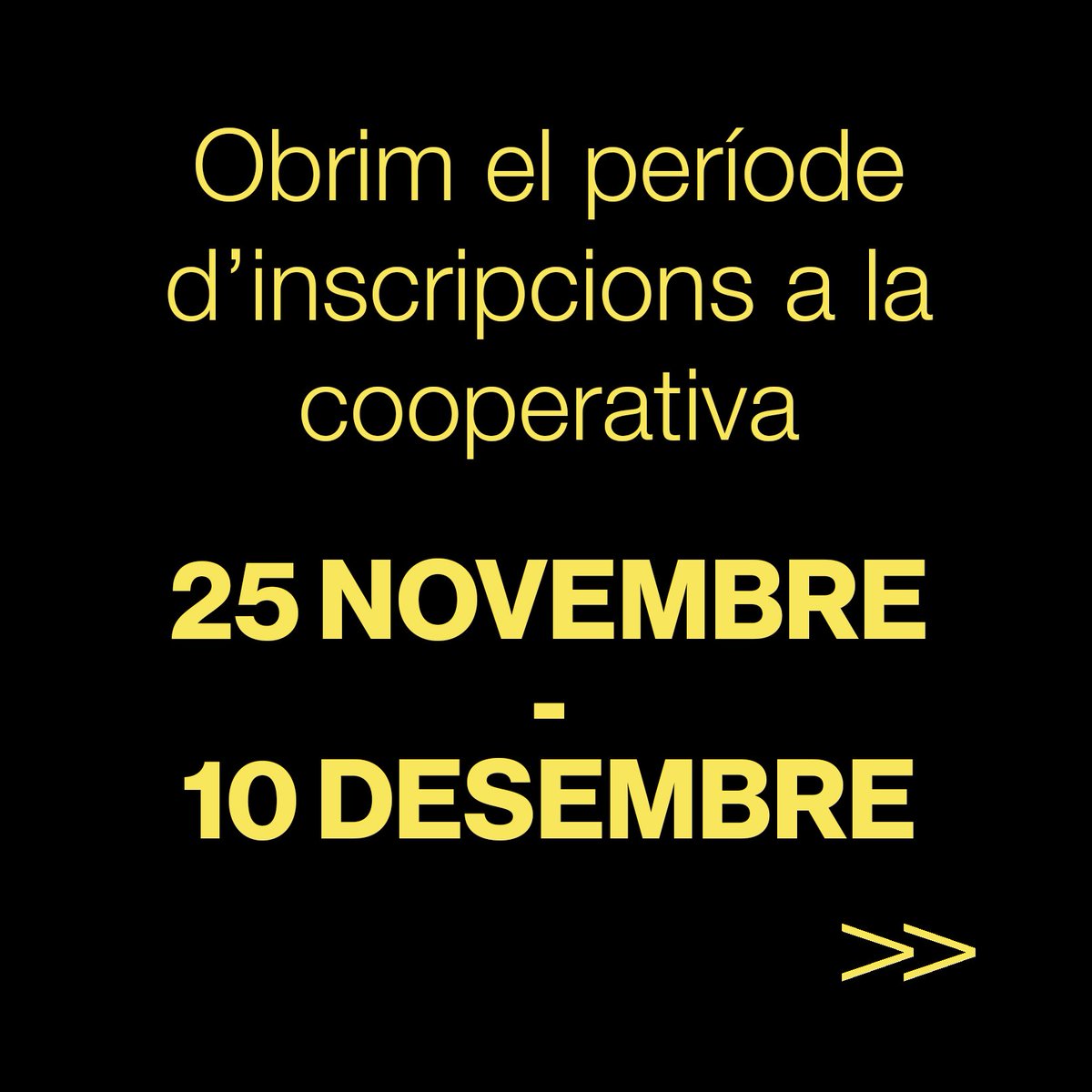CoopLaCellera's tweet photo. 💥 OBERT EL PERÍODE D'INSCRIPCIONS (del 25 de novembre al 10 de desembre)

Des d'ara fins el 10 de desembre tens temps d'inscriure't al projecte per ser part del grup motor. 

✍️ Només cal que ens enviïs un mail a coophabitatgelacellera@gmail.com i mostres el teu interès. https://t.co/eDVlQHnV9U