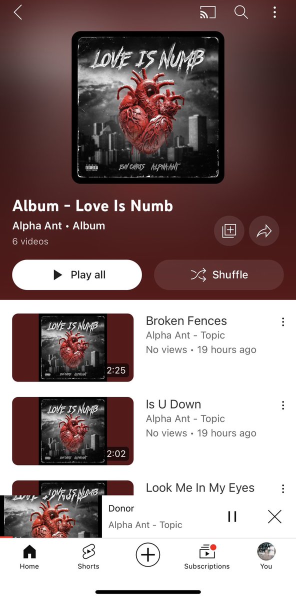 AlphaAntMusic's tweet photo. Love Is Numb Out Now On All Platforms ‼️

                           💿🥶🖤🎶
 Apple Music https://t.co/vl4lO8tYt1

Spotify https://t.co/JKiIdbQcpG

YouTube https://t.co/jYRBtrhtHG

TIDAL https://t.co/FEkArGlmkN

Amazon Music https://t.co/GrzmKPE92J

https://t.co/KWbKf51pjv https://t.co/WQ0uIvzw1e