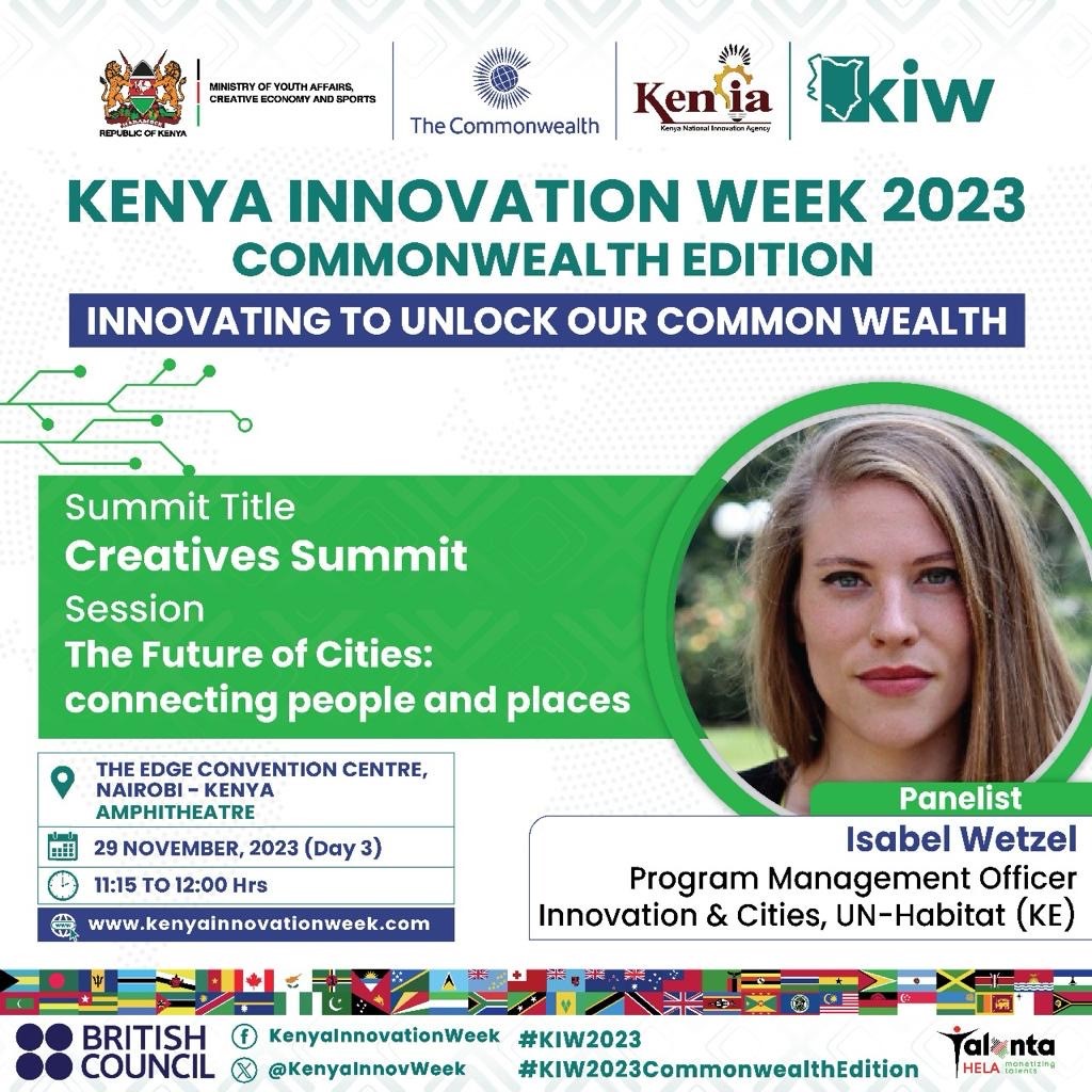I'm thrilled to discuss the Future of Cities at the #CreativesSummit, and why our work on centering people in #smartcities and having international guidelines is so important. This is part of the @KenyaInnovWeek, organized by @KENIAupdates @commonwealthsec @ke_British. #KIW2023