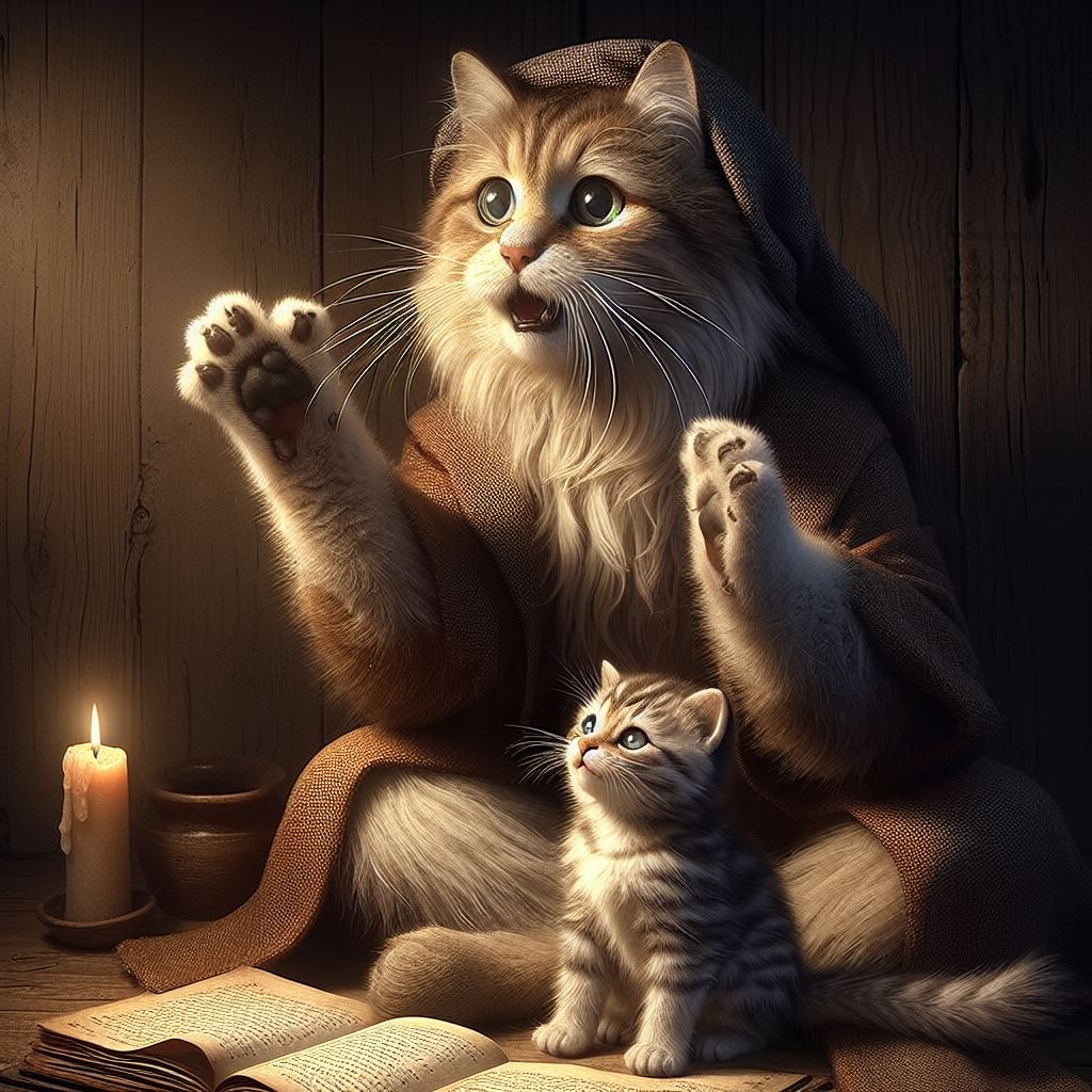greg_horvay's tweet photo. Ah, my whiskerful grandkitty, let me tell you the tail of the Boston Tea Paw-ty! Picture it, a time long ago when the colonies were filled with feisty feline rebels. The British were acting like the big, bad dogs on the block, and us cats had had enough

#AIArtCommuity #Liberty https://t.co/Ku7iAhGTvi