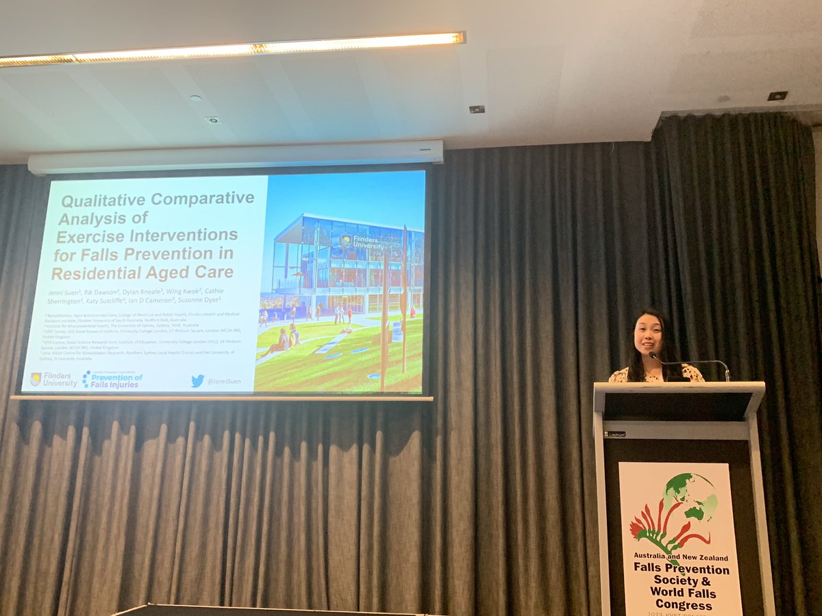 Suzanne Dyer (@suzannemdyer) on Twitter photo <a href="/JenniSuen/">Jenni Suen</a> presenting at #fallsconf23 on novel methods for systematic reviews to determine features of #exercise trials key for successful reduction of #falls in residential #agedcare
<a href="/CRE_PFI/">CRE Prevention of Falls Injuries (NHMRC Funded)</a> <a href="/FlindersRACR/">Flinders Rehabilitation and Aged Care Research</a> <a href="/CathieSherr/">Prof Cathie Sherrington</a> <a href="/JenniSuen/">Jenni Suen</a> presenting at #fallsconf23 on novel methods for systematic reviews to determine features of #exercise trials key for successful reduction of #falls in residential #agedcare
<a href="/CRE_PFI/">CRE Prevention of Falls Injuries (NHMRC Funded)</a> <a href="/FlindersRACR/">Flinders Rehabilitation and Aged Care Research</a> <a href="/CathieSherr/">Prof Cathie Sherrington</a>