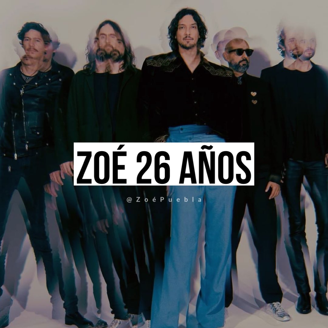 RocanloversMex's tweet photo. Hoy cumple 26 años de carrera, una de las bandas más importantes de México y Latinoamérica. Gracias por todos estos años. #Zoé26Años ⚡️ https://t.co/NLRMEMebiG