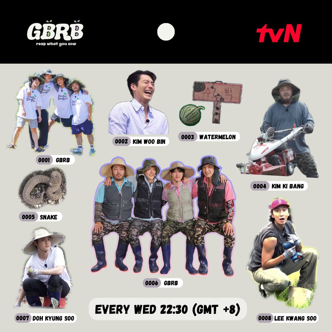 Here’s a virtual GBRB sticker pack to cheer you up! 🤗 Who else can’t wait for the next episode already? 🙋🏻🙋🏻‍♂️🙋🏻‍♀️ #GBRBReapWhatYouSow Every Wed 22:30 (GMT +8) #tvNAsia #BestKoreanEntertainment #GBRBReapWhatYouSow #LeeKwangSoo #KimWooBin #DohKyungSoo #KimKiBang