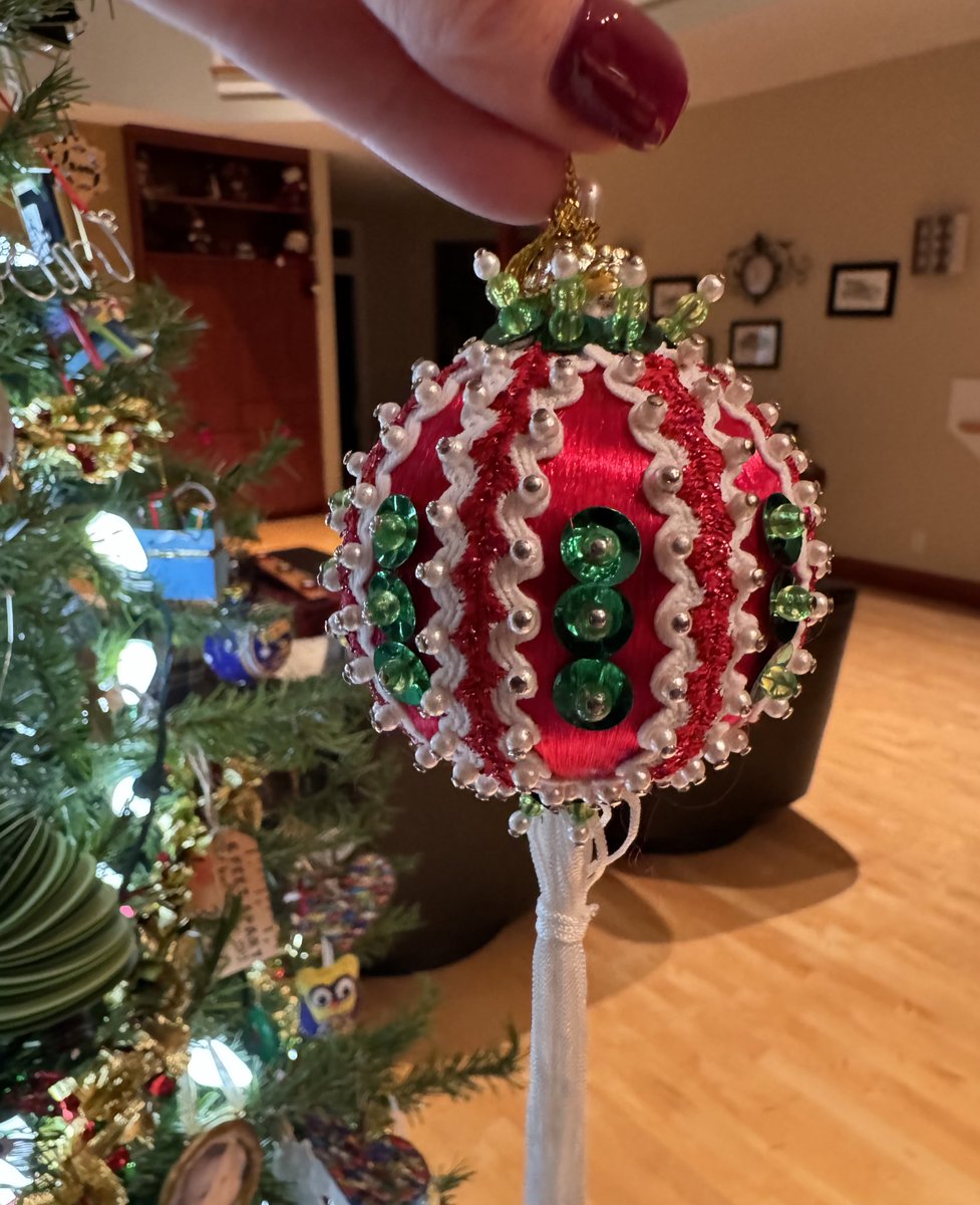 I made this ornament when I was a kid. Now all I see when I look at it is #COVID! 🦠 📣Public service announcement: 📣 Gift yourself age- or condition- appropriate vaccines to prevent illness/disease this season - flu, covid, RSV, shingles, pneumonia, meningitis, HPV, etc.